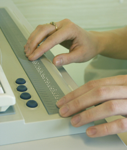 Photo of a braille display