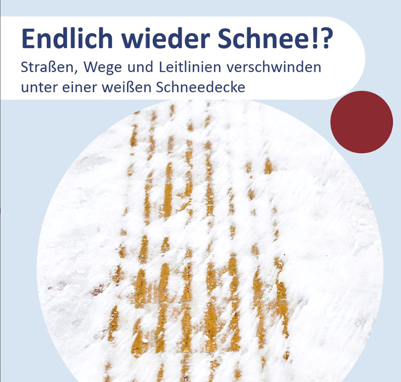 Abbildung einer schneebedeckten Leitlinie